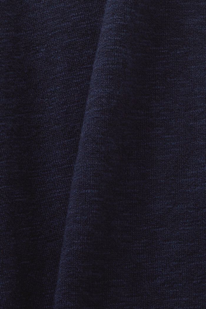 Cotton-Linen Crewneck Sweater, NAVY, detail image number 4