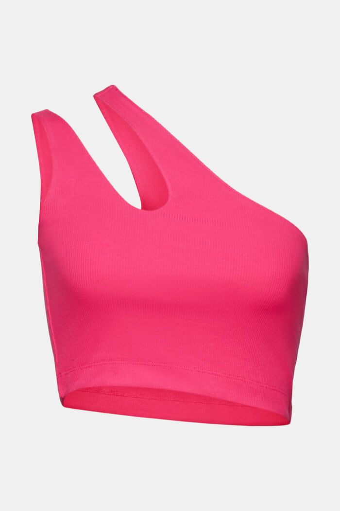 One-Shoulder Cropped Top, PINK FUCHSIA, detail image number 6
