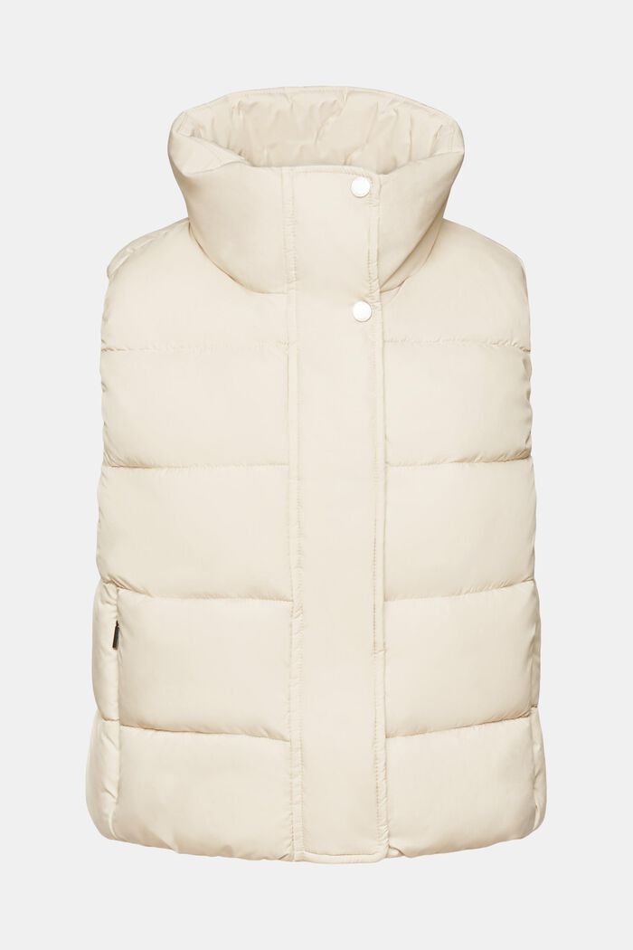 Cropped, quilted body-warmer, LIGHT TAUPE, detail image number 6