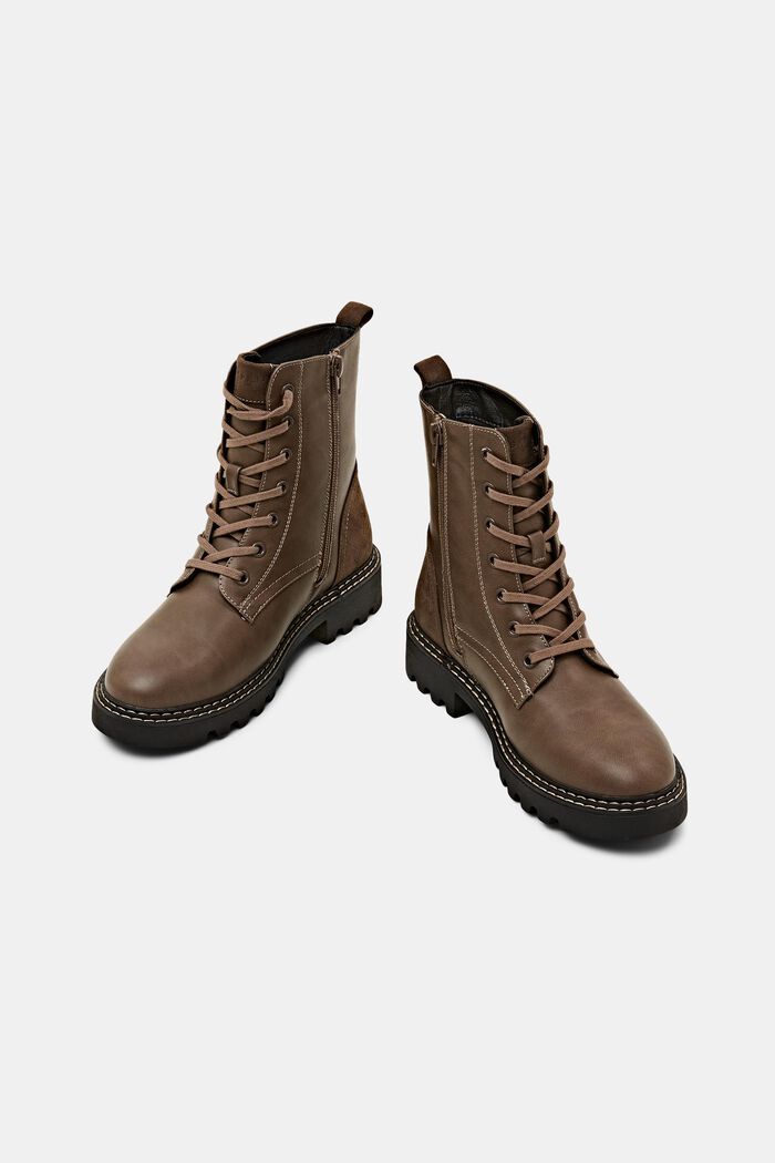- Vegan Lace-Up our Leather Boots shop at ESPRIT online