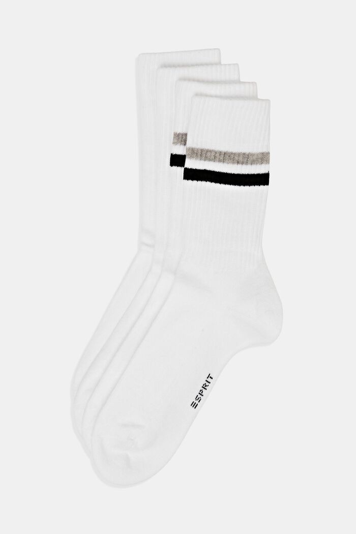 2-pack of athletic socks, organic cotton, SNOW WHITE, detail image number 0