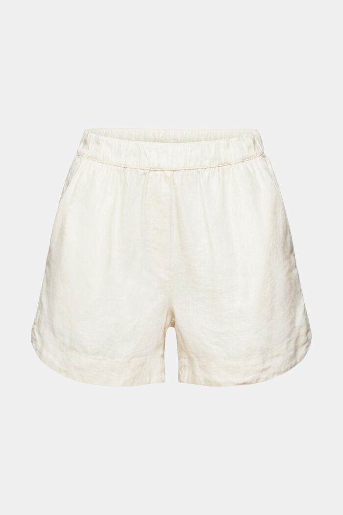 Linen-Blend Pull-On Shorts, CREAM BEIGE, detail image number 7