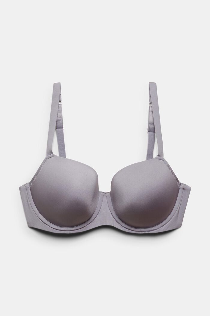 Padded underwire bra for larger cup sizes made of recycled material, LIGHT BLUE LAVENDER, detail image number 5
