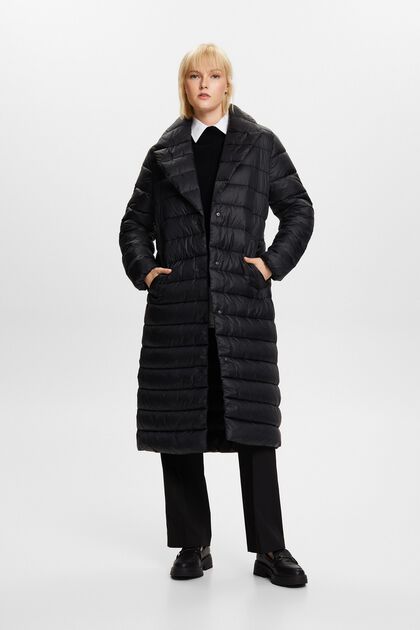 Recycled: quilted coat with lapel