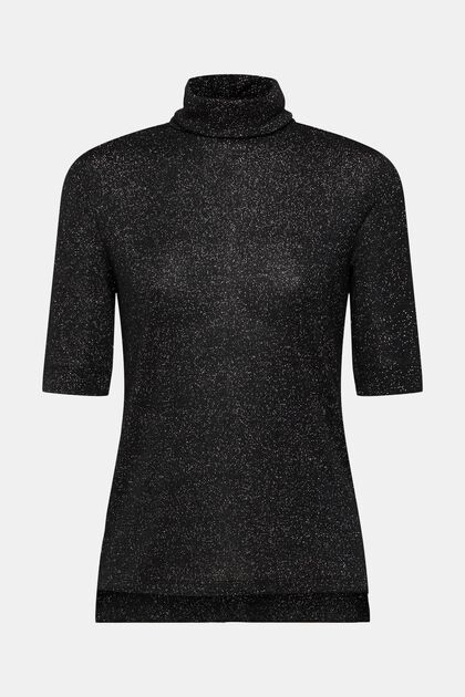 Roll neck t-shirt with glitter effect