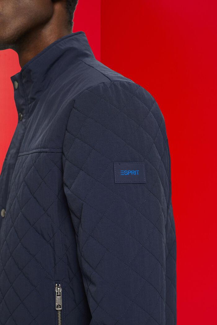 Biker-style quilted jacket, NAVY, detail image number 2