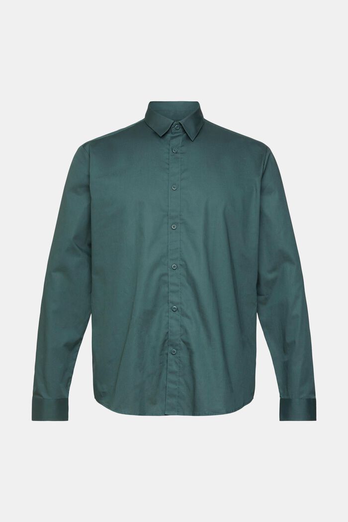 Sustainable cotton shirt, DARK TEAL GREEN, detail image number 5