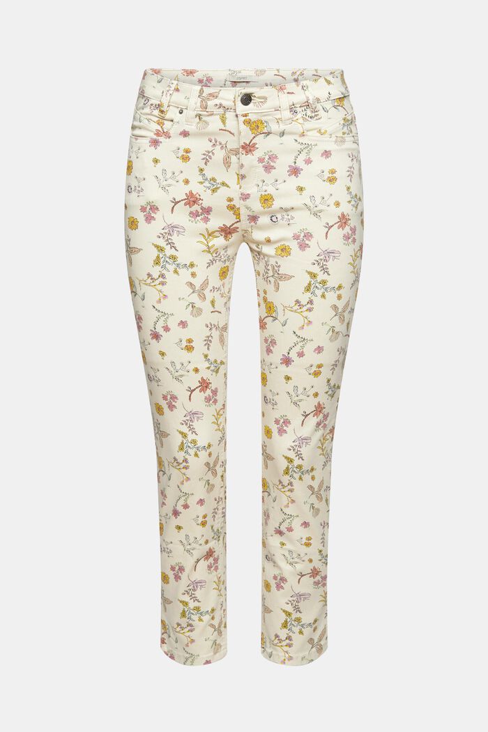 Stretch trousers with a floral print
