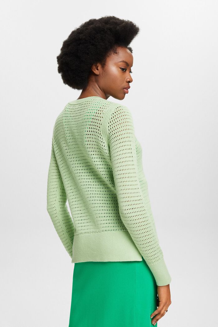 Mesh Sweater, LIGHT GREEN, detail image number 2