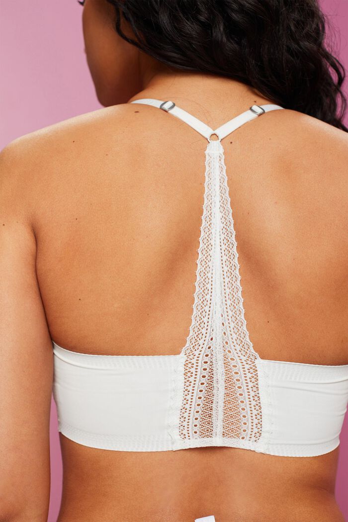 Seamless Padded Racerback Bra, OFF WHITE, detail image number 3