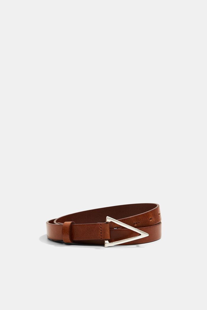 Narrow leather belt, BROWN, detail image number 0
