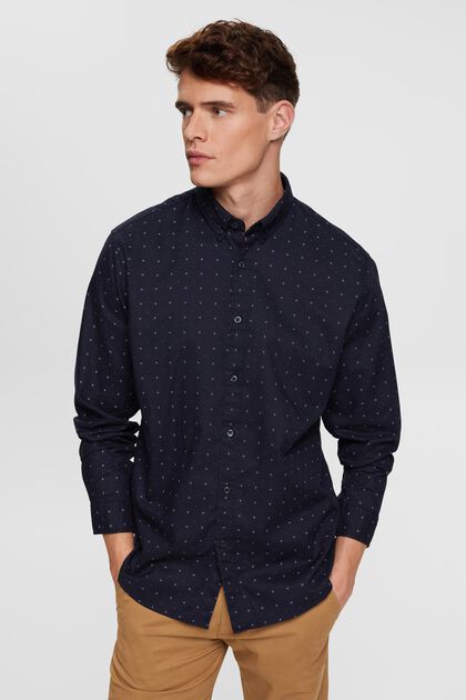 Button-down shirt with micro-print