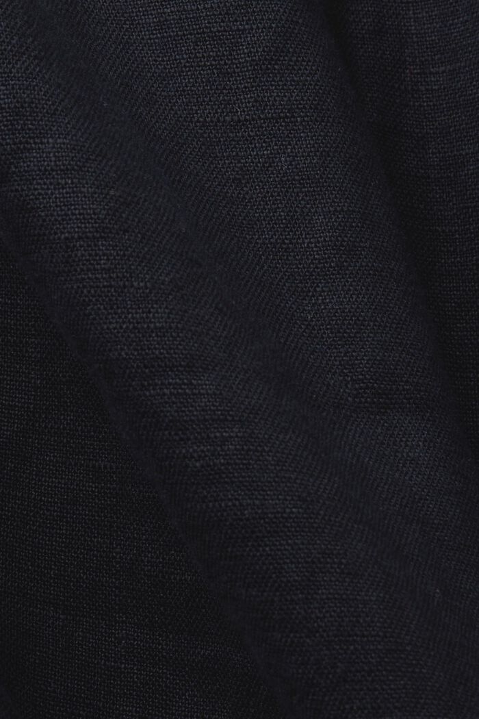 Sleeveless linen blouse, BLACK, detail image number 4