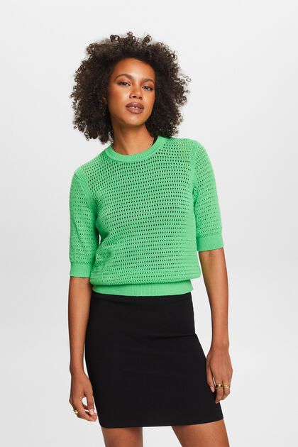Mesh Short-Sleeve Sweater