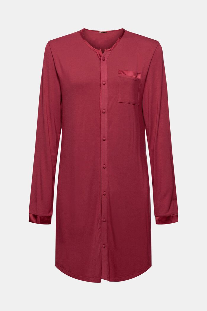 Jersey nightshirt made of LENZING™ ECOVERO™, DARK RED, detail image number 5