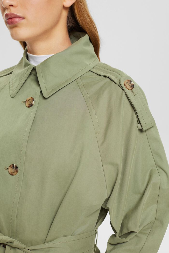 Trench coat with tie belt, LIGHT KHAKI, detail image number 2