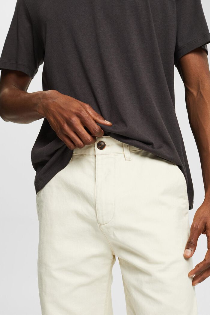 Blended linen shorts, CREAM BEIGE, detail image number 0