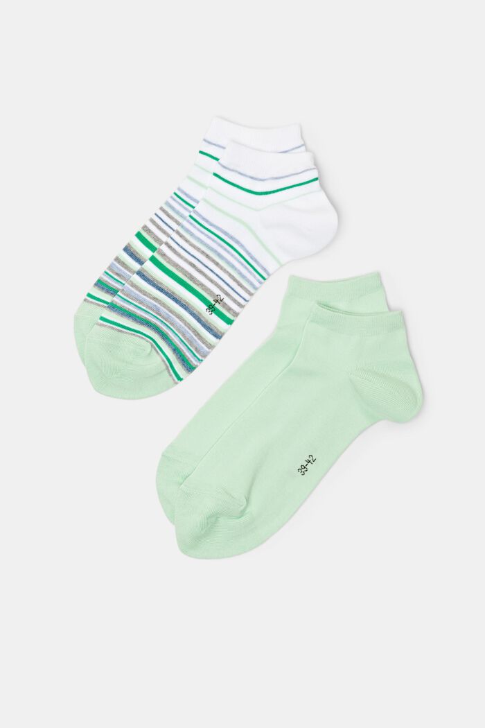 2-Pack Organic Cotton Socks, GREEN/OFF WHITE, detail image number 0