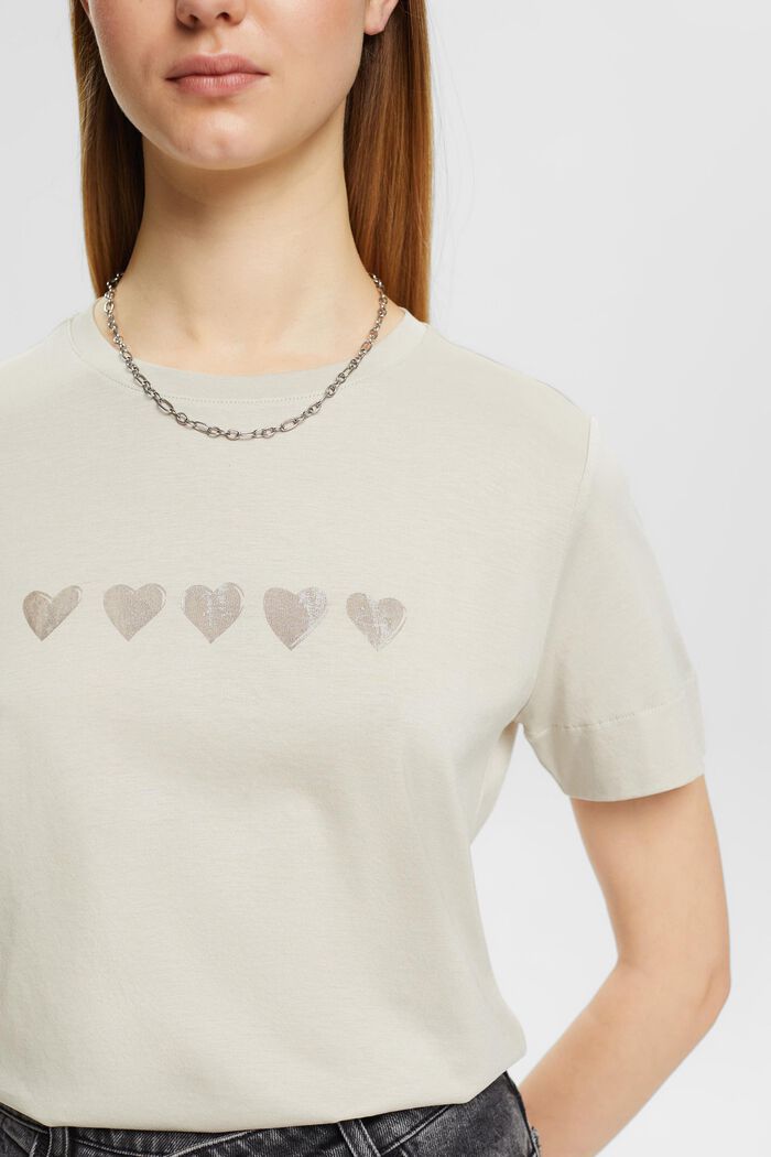 T-shirt with chest print, LIGHT TAUPE, detail image number 2