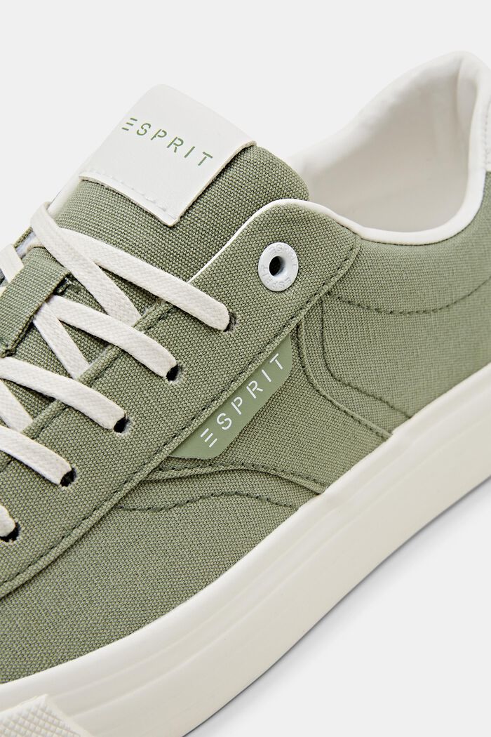 Canvas trainers with platform sole, KHAKI GREEN, detail image number 3