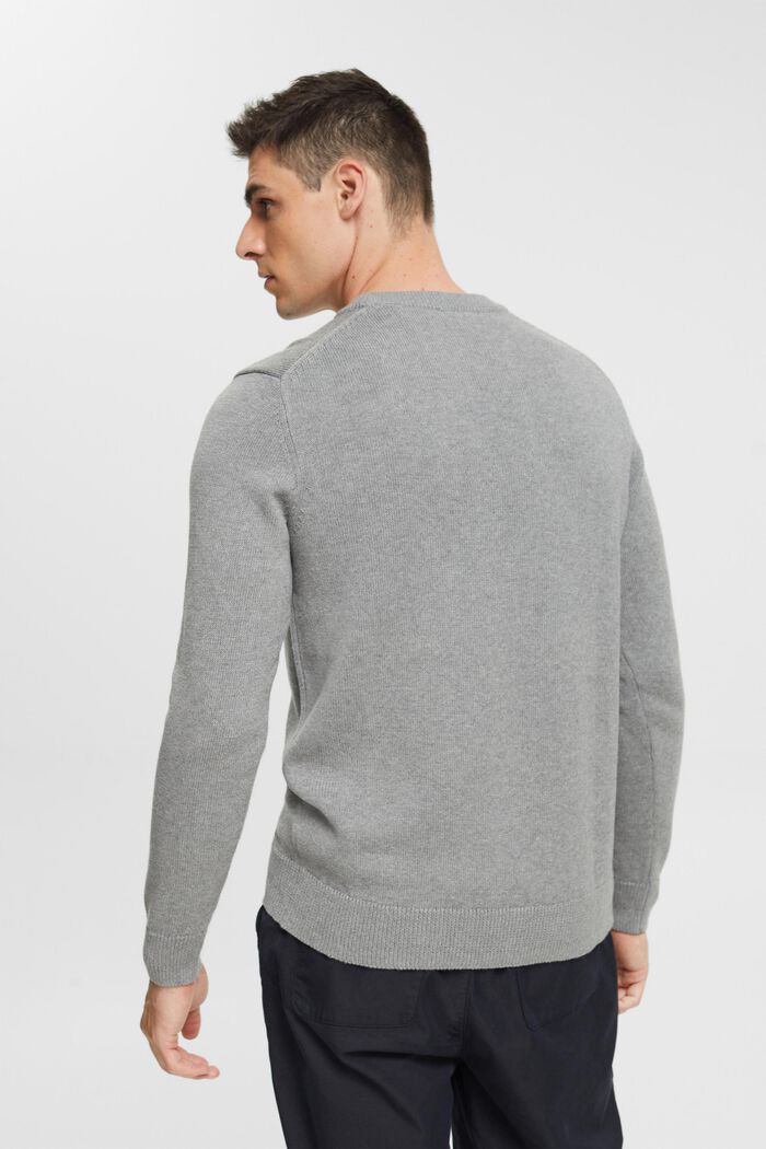 Sustainable cotton knit jumper, MEDIUM GREY, detail image number 3
