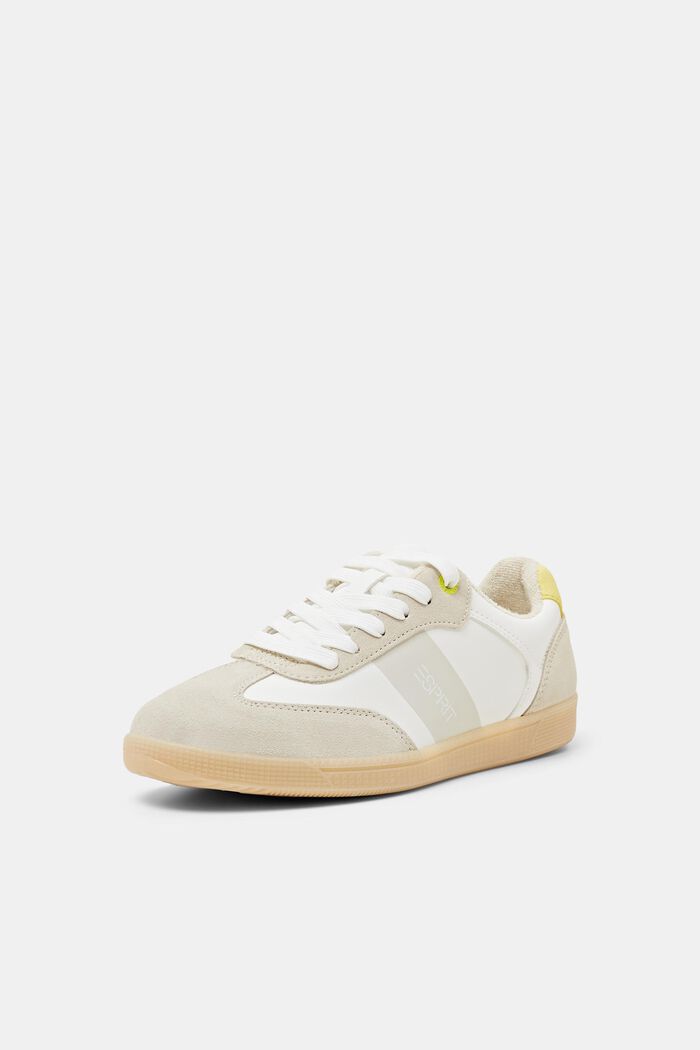 Mix-Material Sneakers, PASTEL YELLOW, detail image number 2