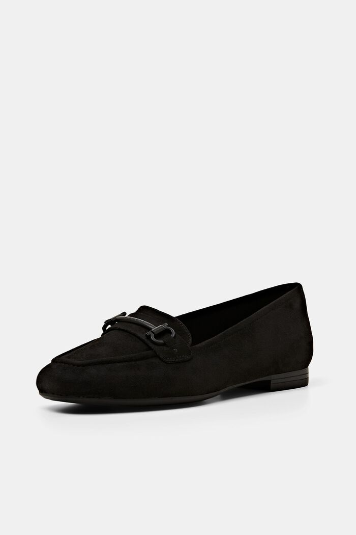Faux Suede Loafers, BLACK, detail image number 2