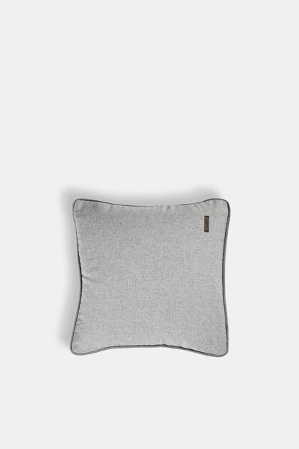 Decorative cushion cover with velvet piping, LIGHT GREY, overview