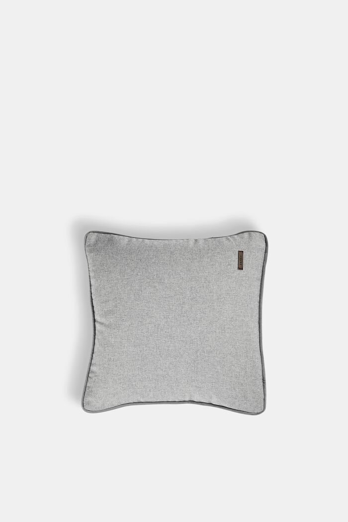 Decorative cushion cover with velvet piping, LIGHT GREY, detail image number 0
