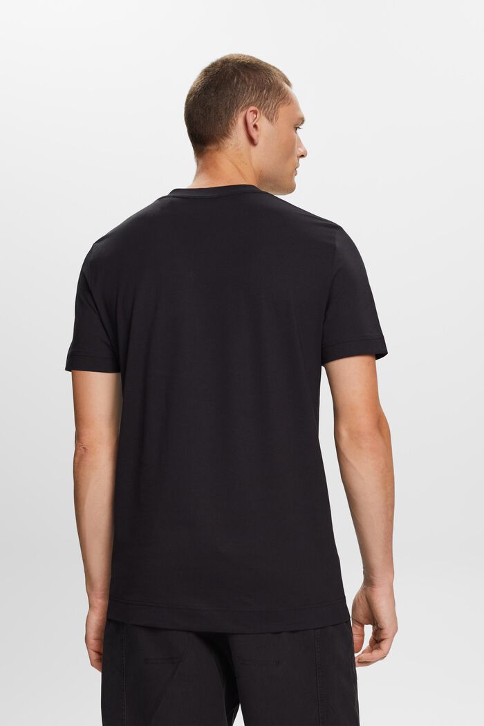 Jersey V-neck t-shirt, 100% cotton, BLACK, detail image number 3