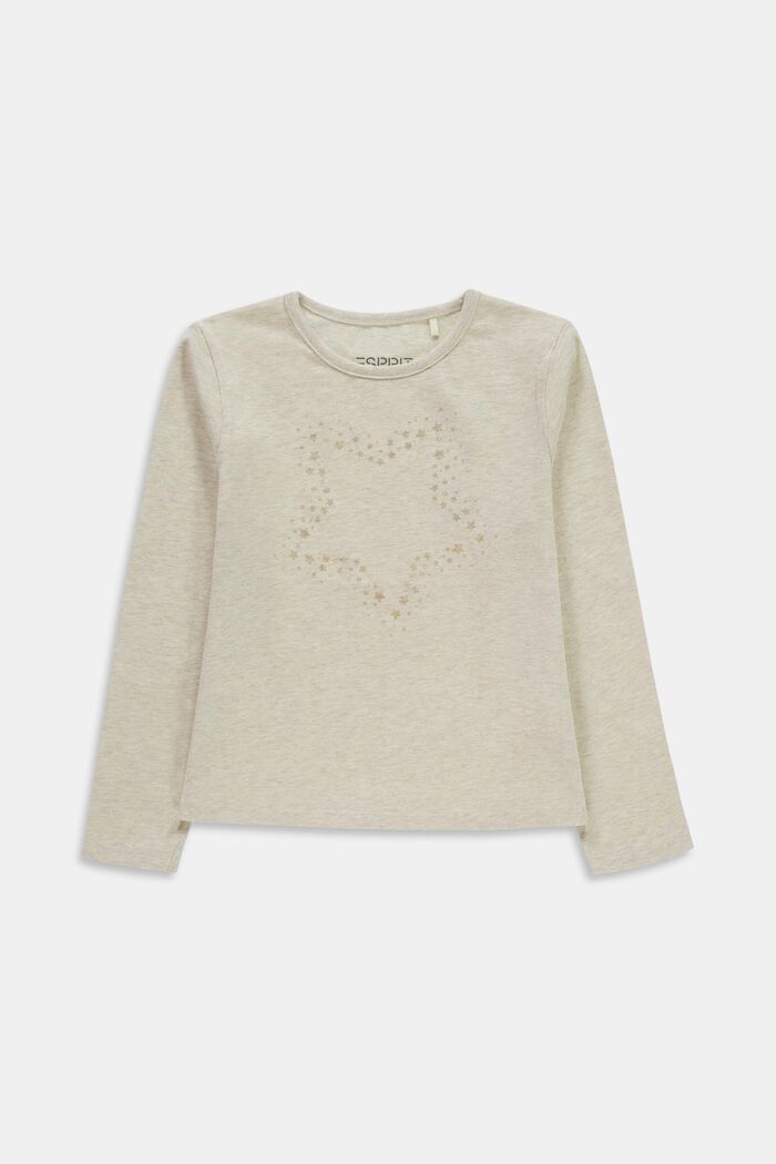 Long-sleeved top with shiny star print