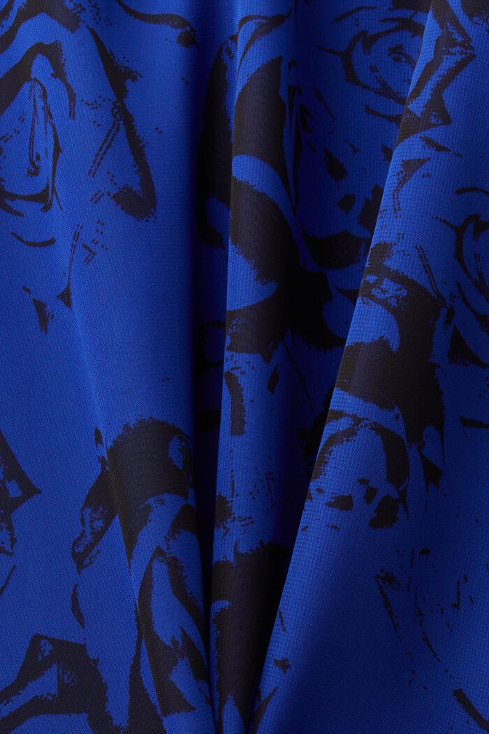 Printed V-Neck Chiffon Maxi Dress, BRIGHT BLUE, detail image number 6