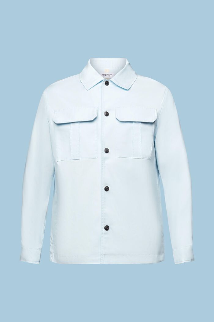 Twill Overshirt, PASTEL BLUE, detail image number 5