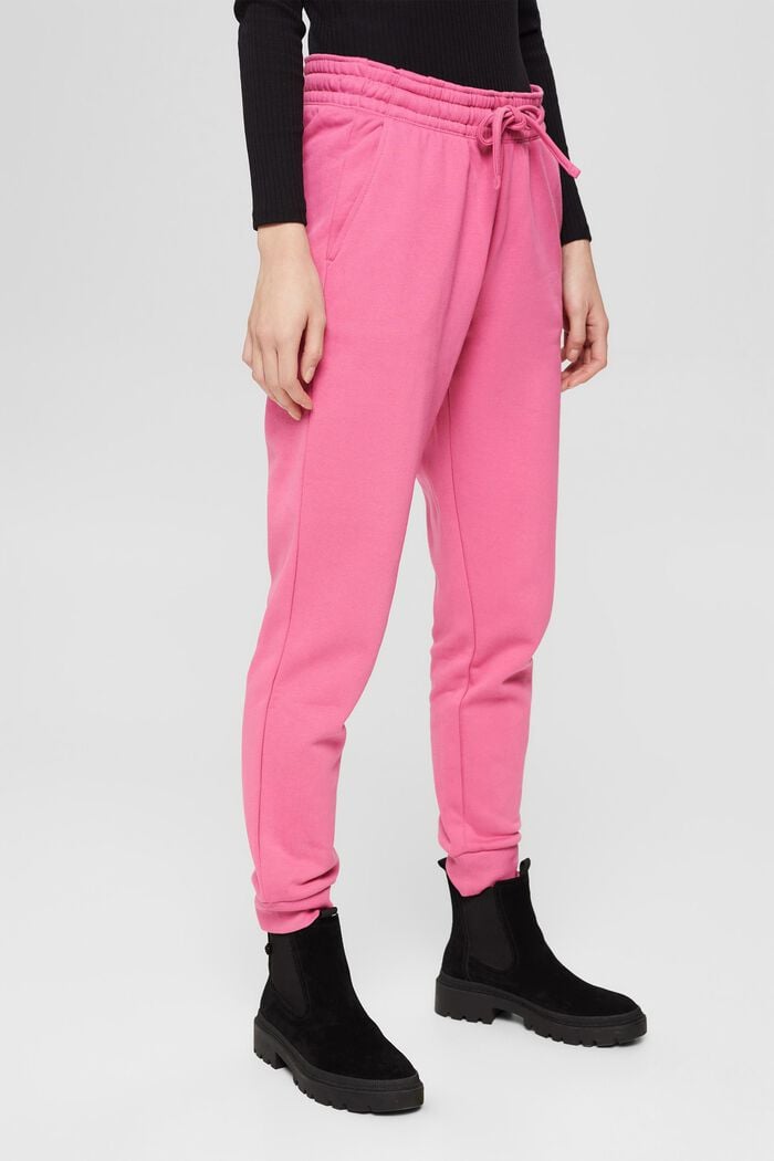 Tracksuit bottoms made of blended organic cotton, PINK, detail image number 0