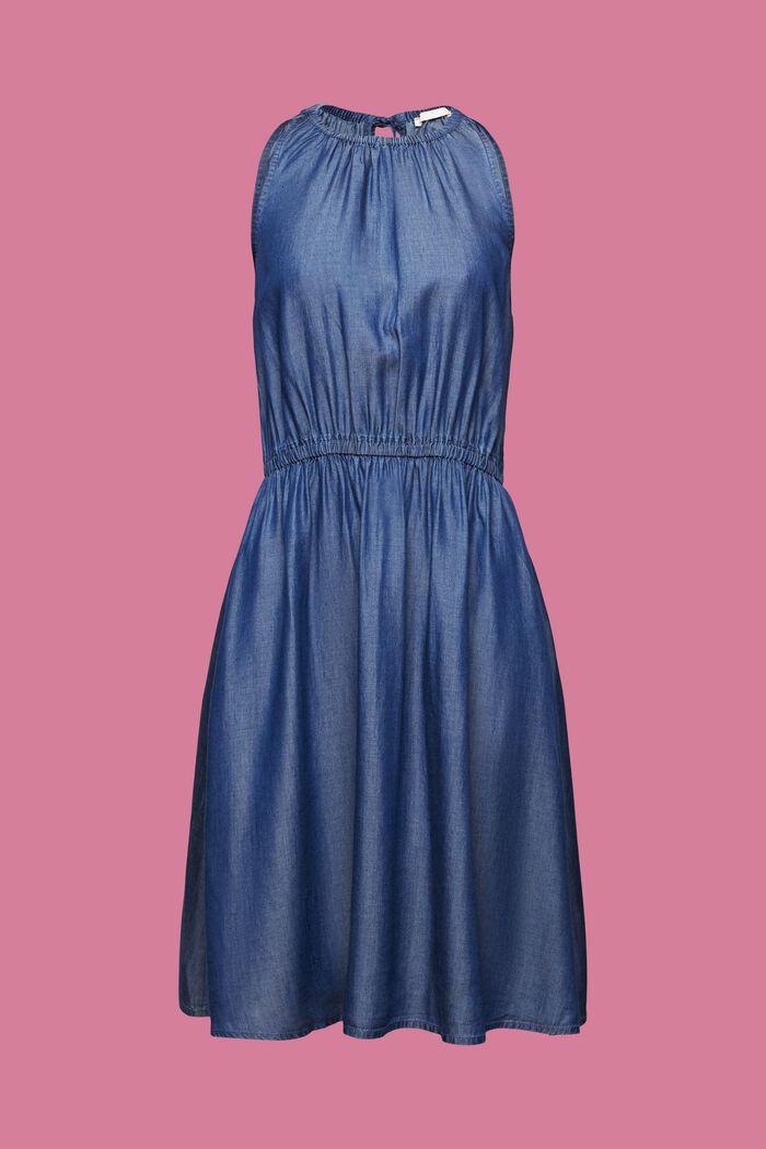 Denim-looking mini dress, TENCEL™, BLUE LIGHT WASHED, detail image number 6