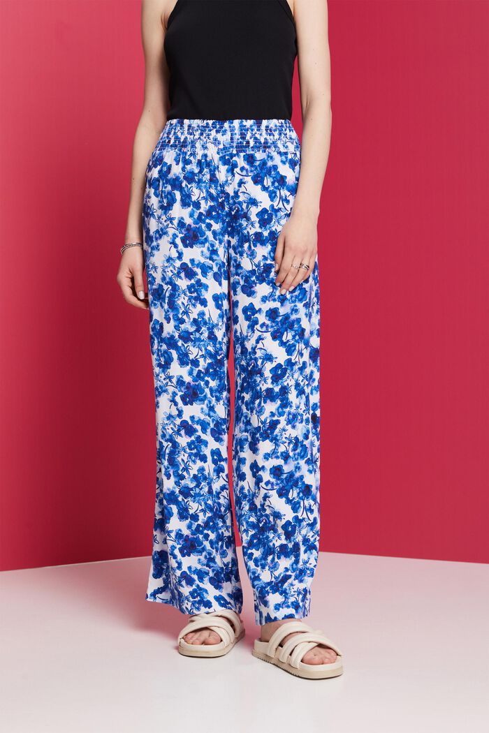Patterned wide leg pull-on trousers, ICE, detail image number 0