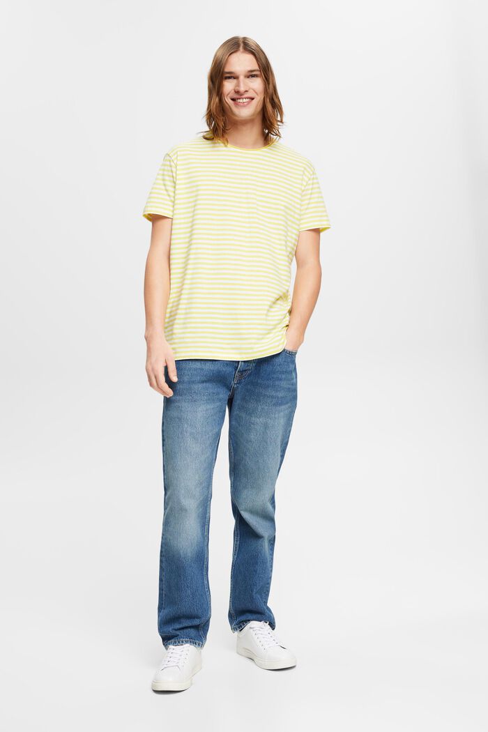 Striped jersey t-shirt, BRIGHT YELLOW, detail image number 4