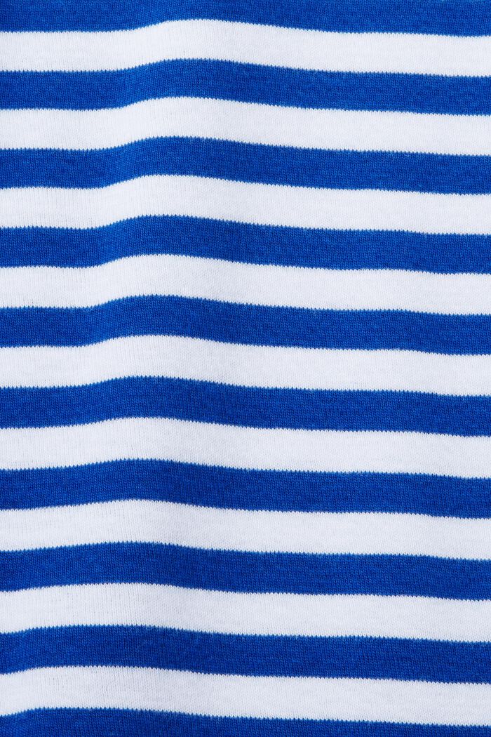 Logo-Print Striped Cotton T-Shirt, BRIGHT BLUE, detail image number 5