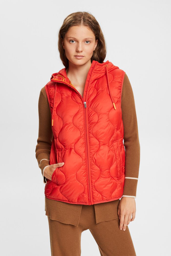 Quilted body warmer, ORANGE RED, detail image number 1