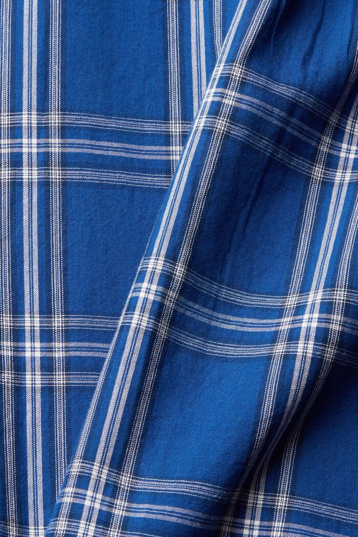 Checked shirt blouse with button down collar, BLUE, detail image number 1