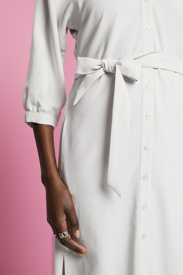 Shirt style woven midi dress, OFF WHITE, detail image number 2