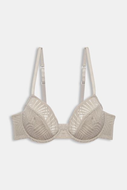 Underwired, unpadded bra, LIGHT TAUPE, overview