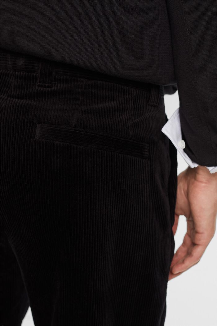 Wide Leg Corduroy Trousers, BLACK, detail image number 4