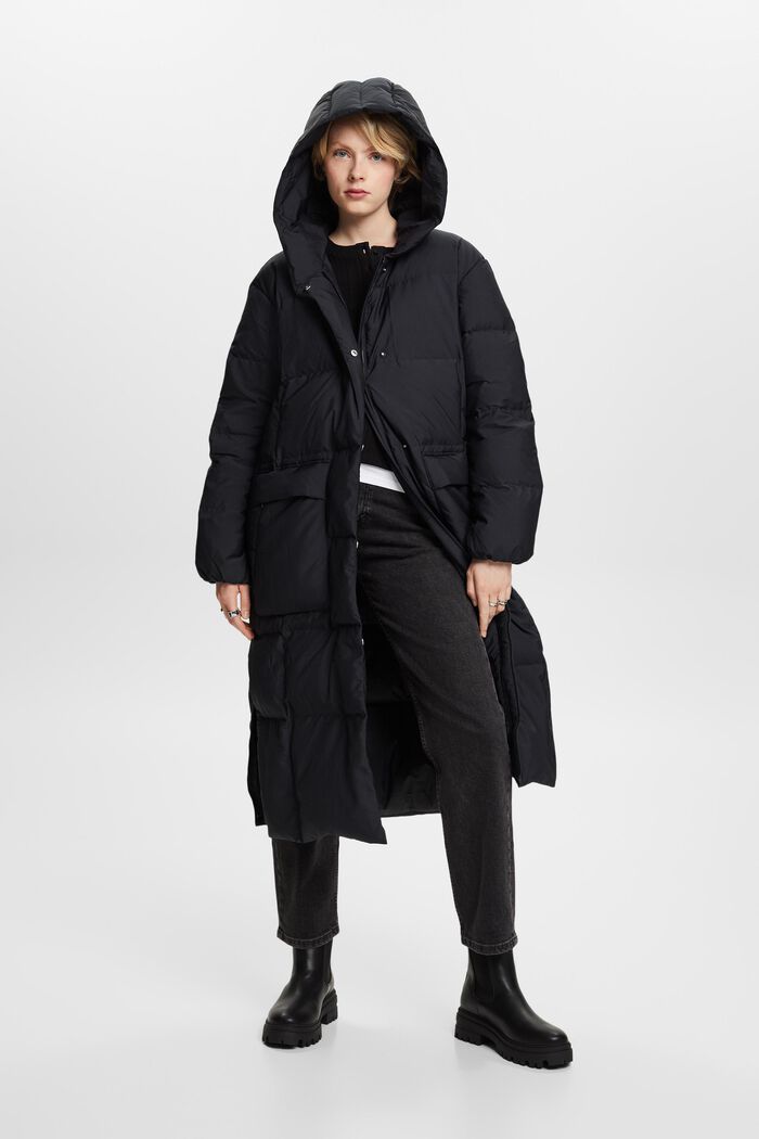 Hooded Puffer Coat, BLACK, detail image number 5