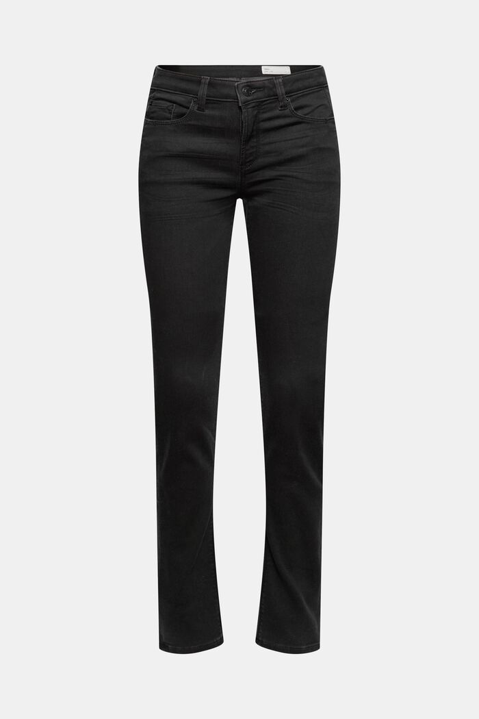 Black denim jeans in comfortable tracksuit fabric, BLACK DARK WASHED, detail image number 6
