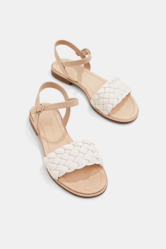 Sandals with braided straps, OFF WHITE, detail image number 6