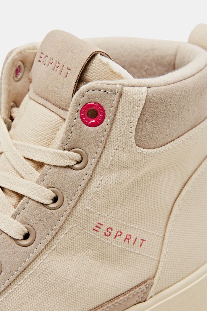 Two-coloured high top trainers, BEIGE, detail image number 3