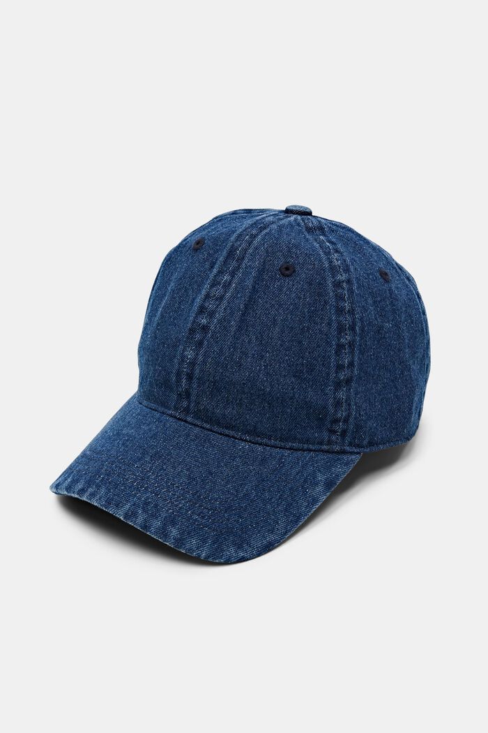Washed denim baseball cap, NAVY, detail image number 0