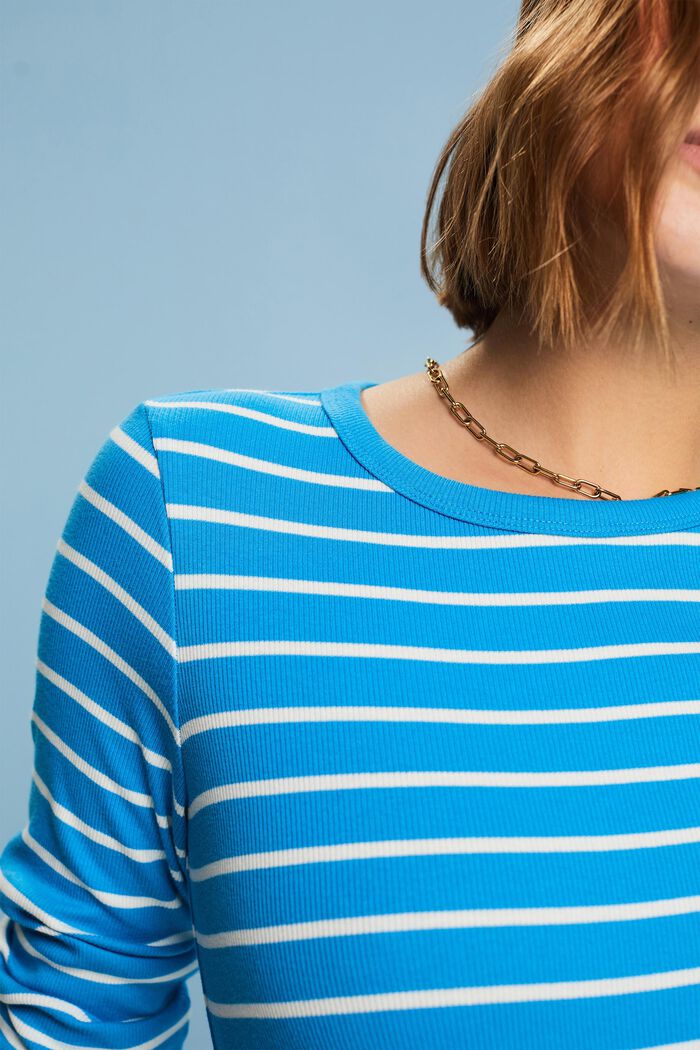 Striped Rib-Knit Top, BLUE, detail image number 3