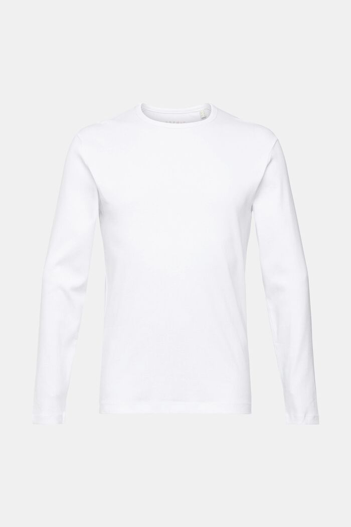 Jersey long sleeve top, WHITE, detail image number 6
